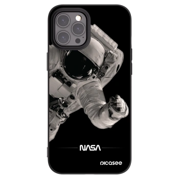 Picasee silikonowe czarne etui na Apple iPhone 12 Pro Max - Astronaut Big