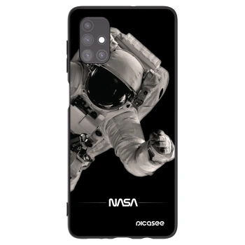 Picasee silikonowe czarne etui na Samsung Galaxy M51 M515F - Astronaut Big