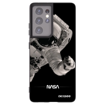 Picasee silikonowe czarne etui na Samsung Galaxy S21 Ultra 5G G998B - Astronaut Big