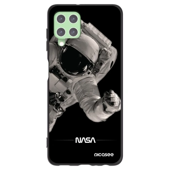 Picasee silikonowe czarne etui na Samsung Galaxy A22 A225F 4G - Astronaut Big