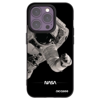 Picasee silikonowe czarne etui na Apple iPhone 14 Pro - Astronaut Big