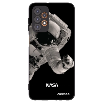 Picasee silikonowe czarne etui na Samsung Galaxy A23 A235F 4G - Astronaut Big