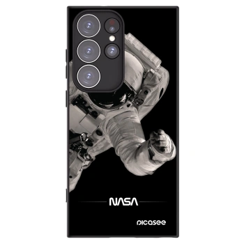 Picasee silikonowe czarne etui na Samsung Galaxy S23 Ultra 5G - Astronaut Big