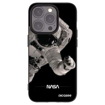Picasee silikonowe czarne etui na Apple iPhone 15 Pro - Astronaut Big