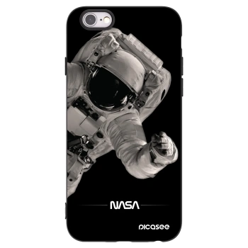 Picasee silikonowe czarne etui na Apple iPhone 6/6S - Astronaut Big