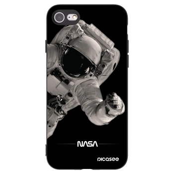 Picasee silikonowe czarne etui na Apple iPhone 7 - Astronaut Big