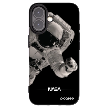 Picasee silikonowe czarne etui na Apple iPhone 16 - Astronaut Big