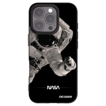 Picasee silikonowe czarne etui na Apple iPhone 16 Pro - Astronaut Big