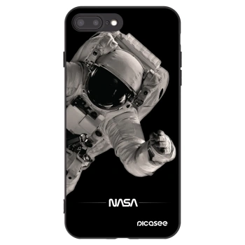 Picasee silikonowe czarne etui na Apple iPhone 7 Plus - Astronaut Big
