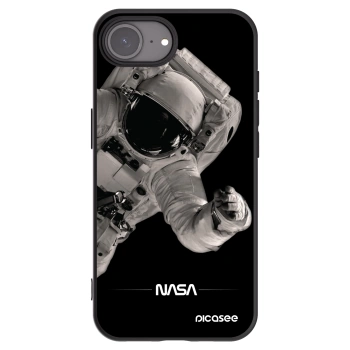 Picasee silikonowe czarne etui na Apple iPhone 16e - Astronaut Big