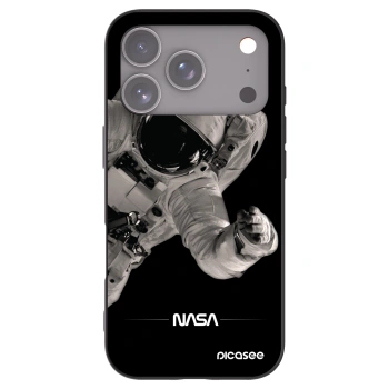 Picasee silikonowe czarne etui na Apple iPhone 17 Pro - Astronaut Big