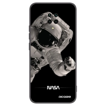 Picasee silikonowe czarne etui na Xiaomi Redmi Note 9 Pro - Astronaut Big