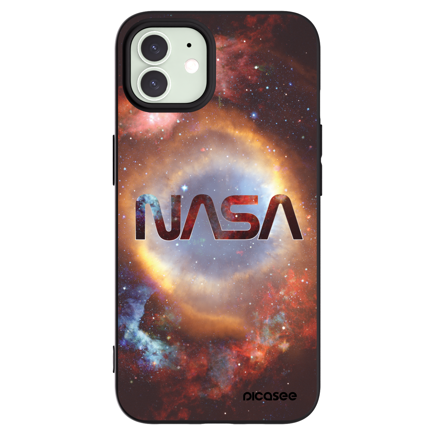 Picasee silikonowe czarne etui na Apple iPhone 12 - Nebula