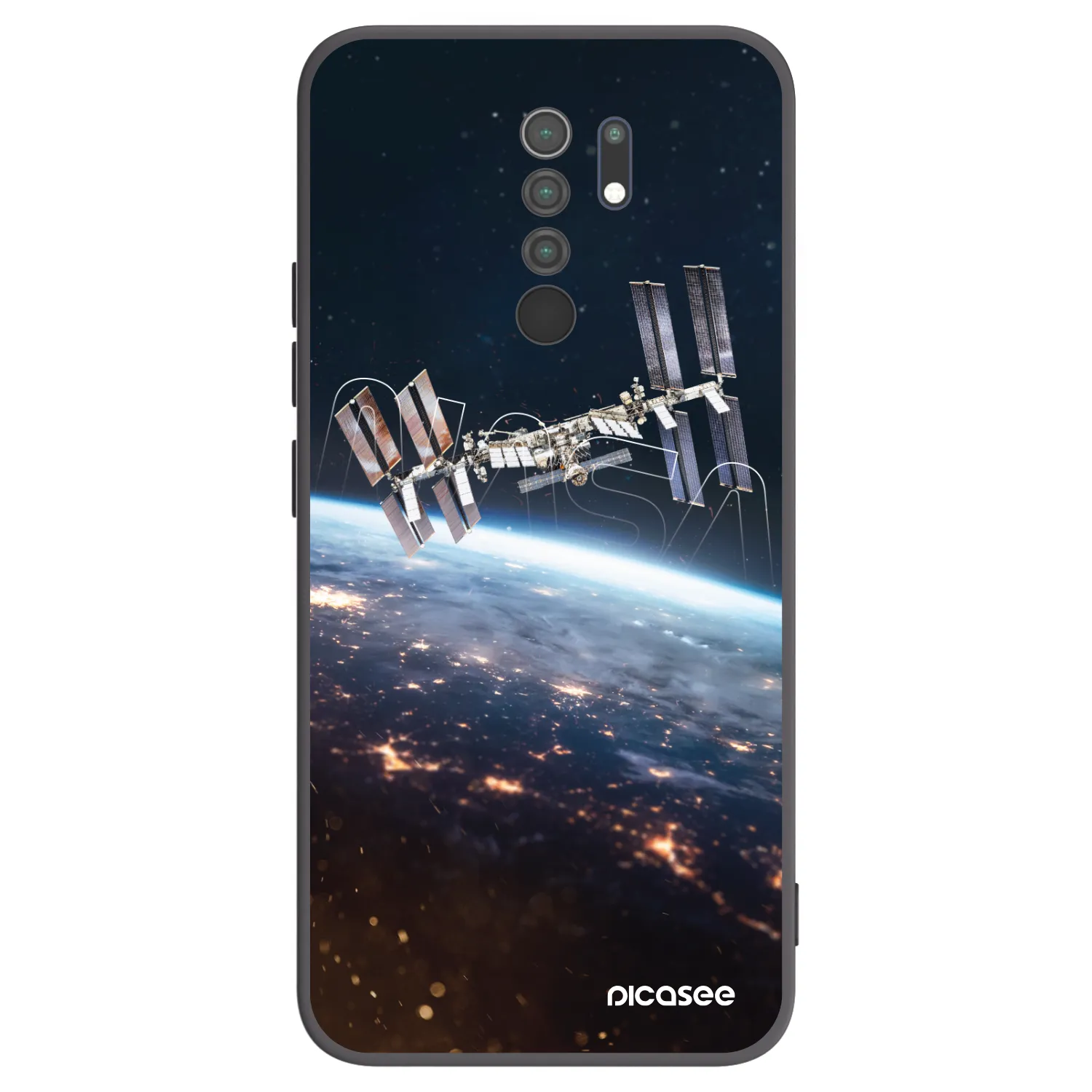 Picasee silikonowe czarne etui na Xiaomi Redmi 9 - Station