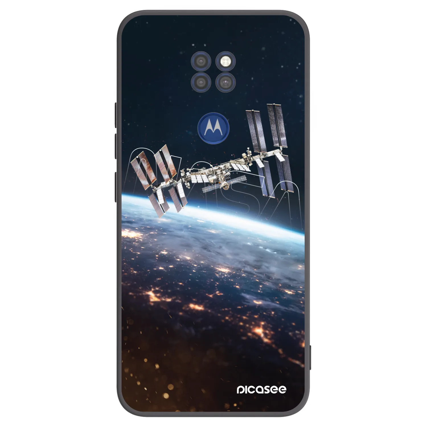 Picasee silikonowe czarne etui na Motorola Moto G9 Play - Station
