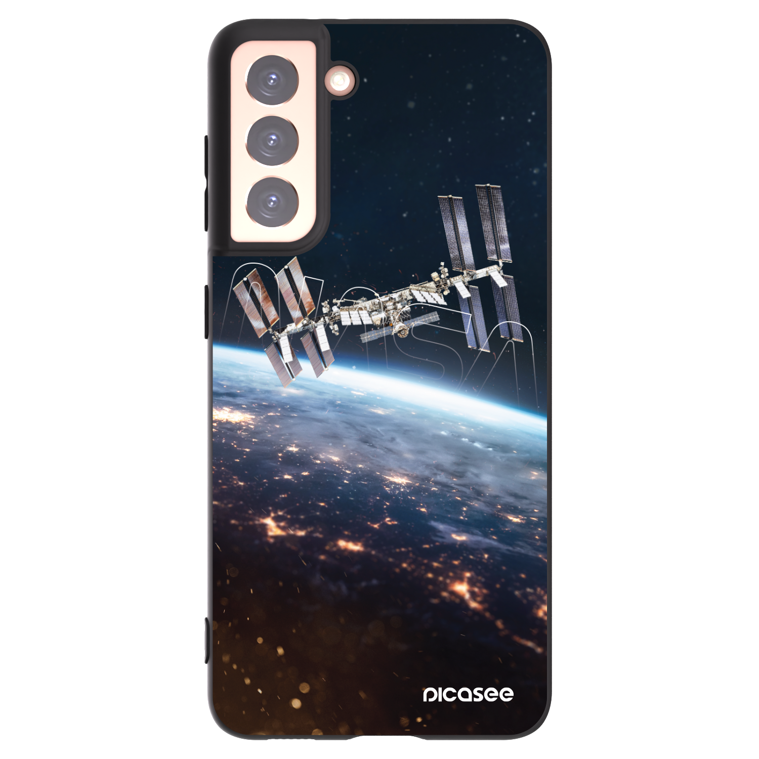 Picasee silikonowe czarne etui na Samsung Galaxy S21 5G G991B - Station