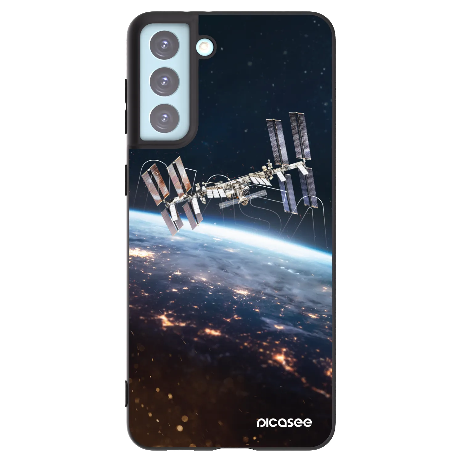 Picasee silikonowe czarne etui na Samsung Galaxy S21+ 5G G996F - Station