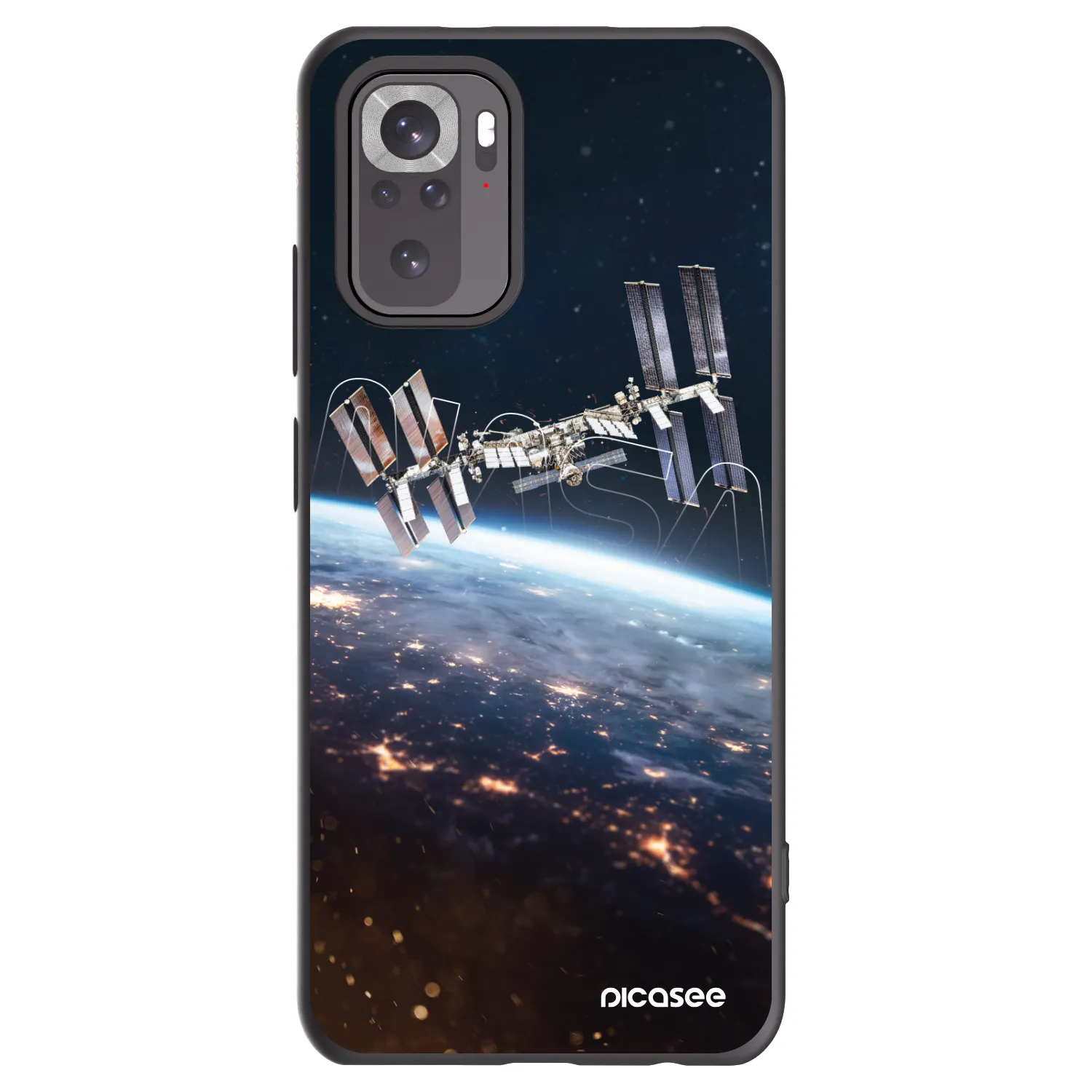 Picasee silikonowe czarne etui na Xiaomi Redmi Note 10S - Station