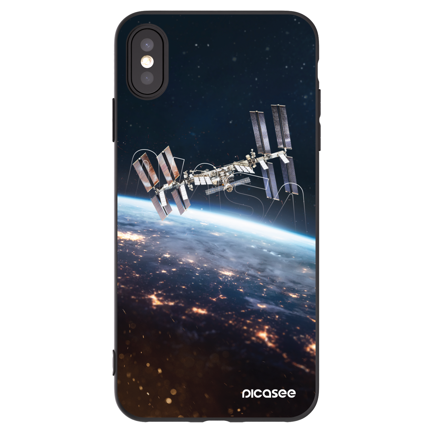 Picasee silikonowe czarne etui na Apple iPhone XS Max - Station