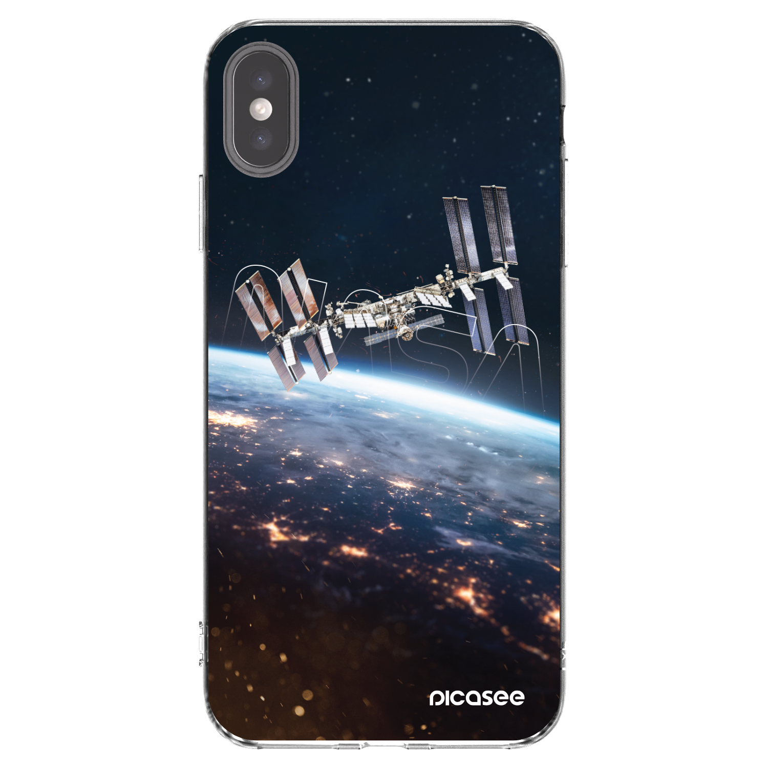 Picasee silikonowe przeźroczyste etui na Apple iPhone XS Max - Station