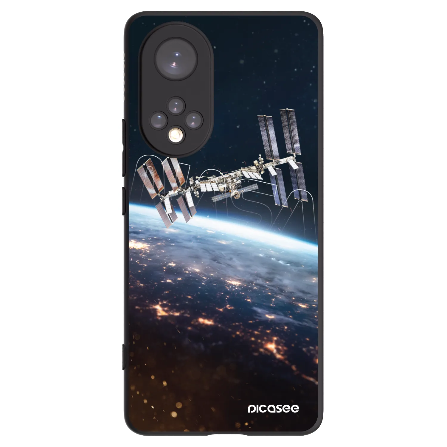 Picasee silikonowe czarne etui na Honor 50 5G - Station