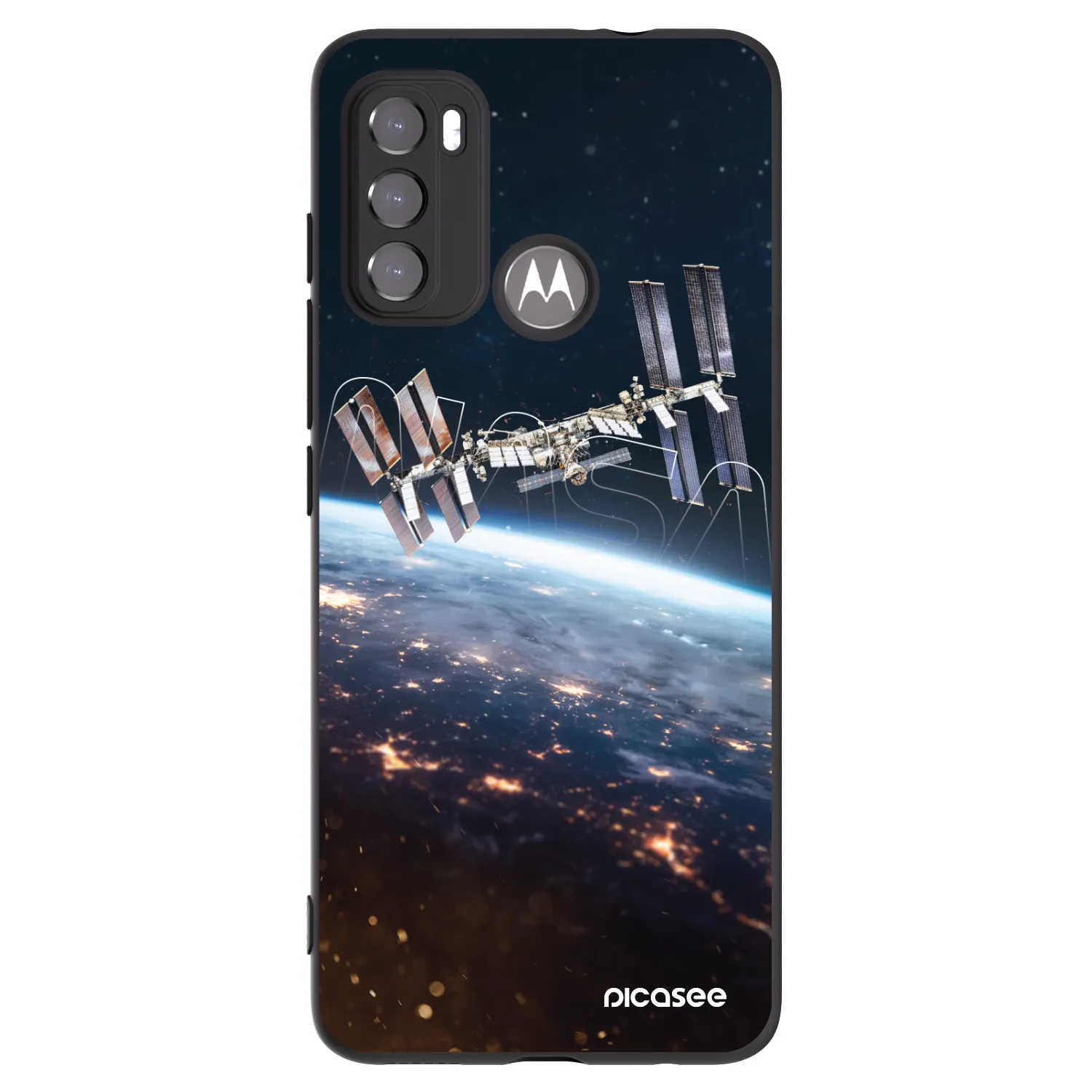 Picasee silikonowe czarne etui na Motorola Moto G60 - Station
