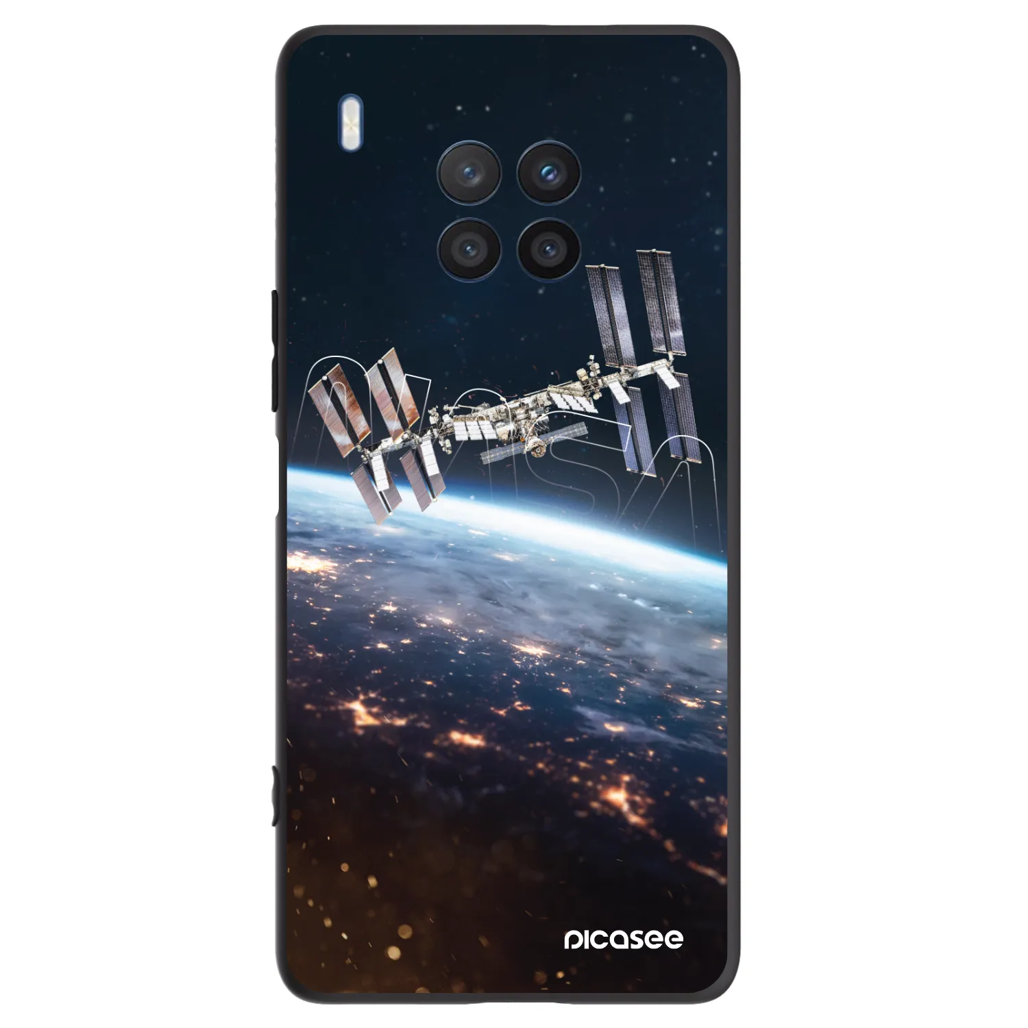 Picasee silikonowe czarne etui na Honor 50 Lite - Station