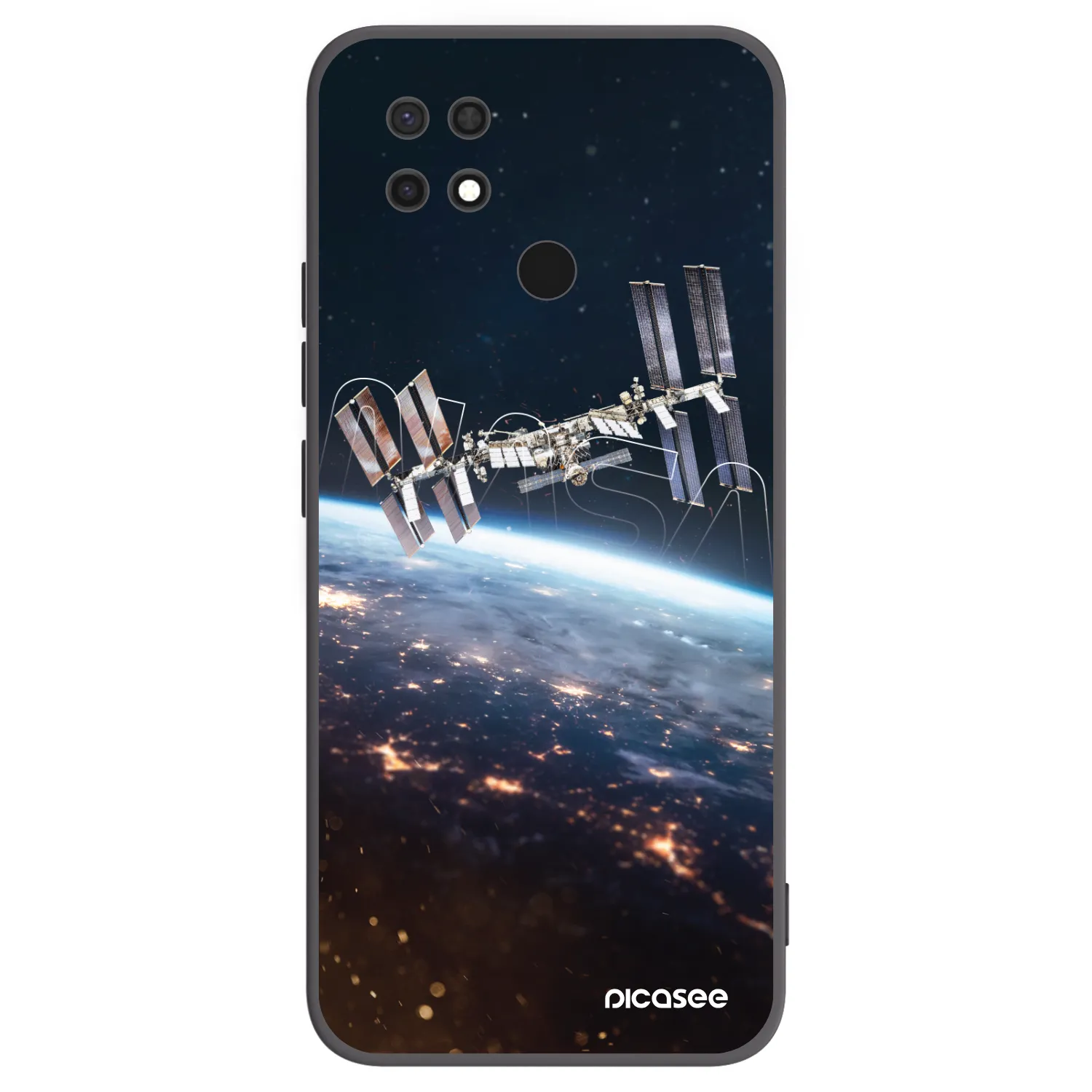 Picasee silikonowe czarne etui na Xiaomi Redmi 10C - Station