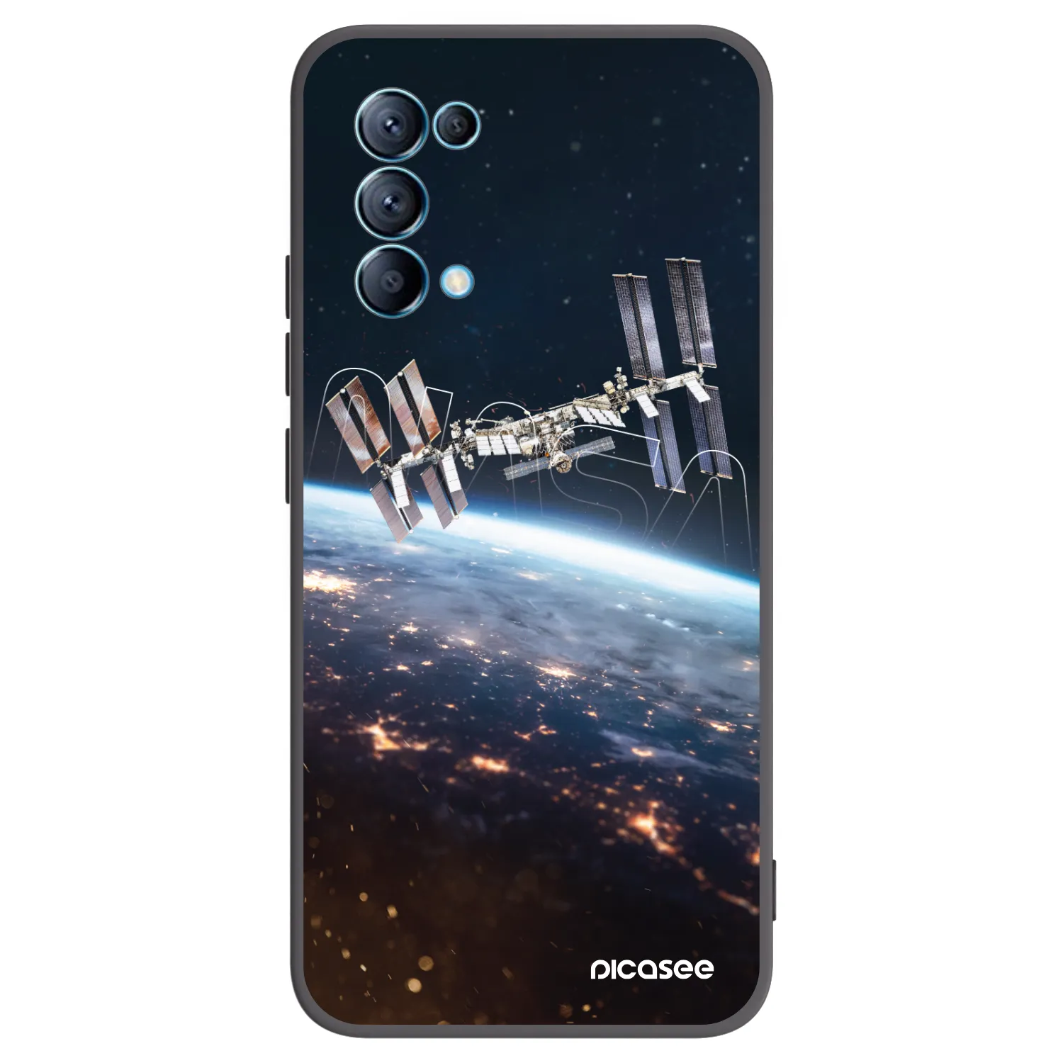 Picasee silikonowe czarne etui na OPPO Reno 5 5G - Station