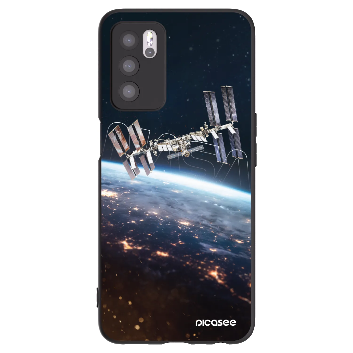 Picasee silikonowe czarne etui na OPPO A16 - Station