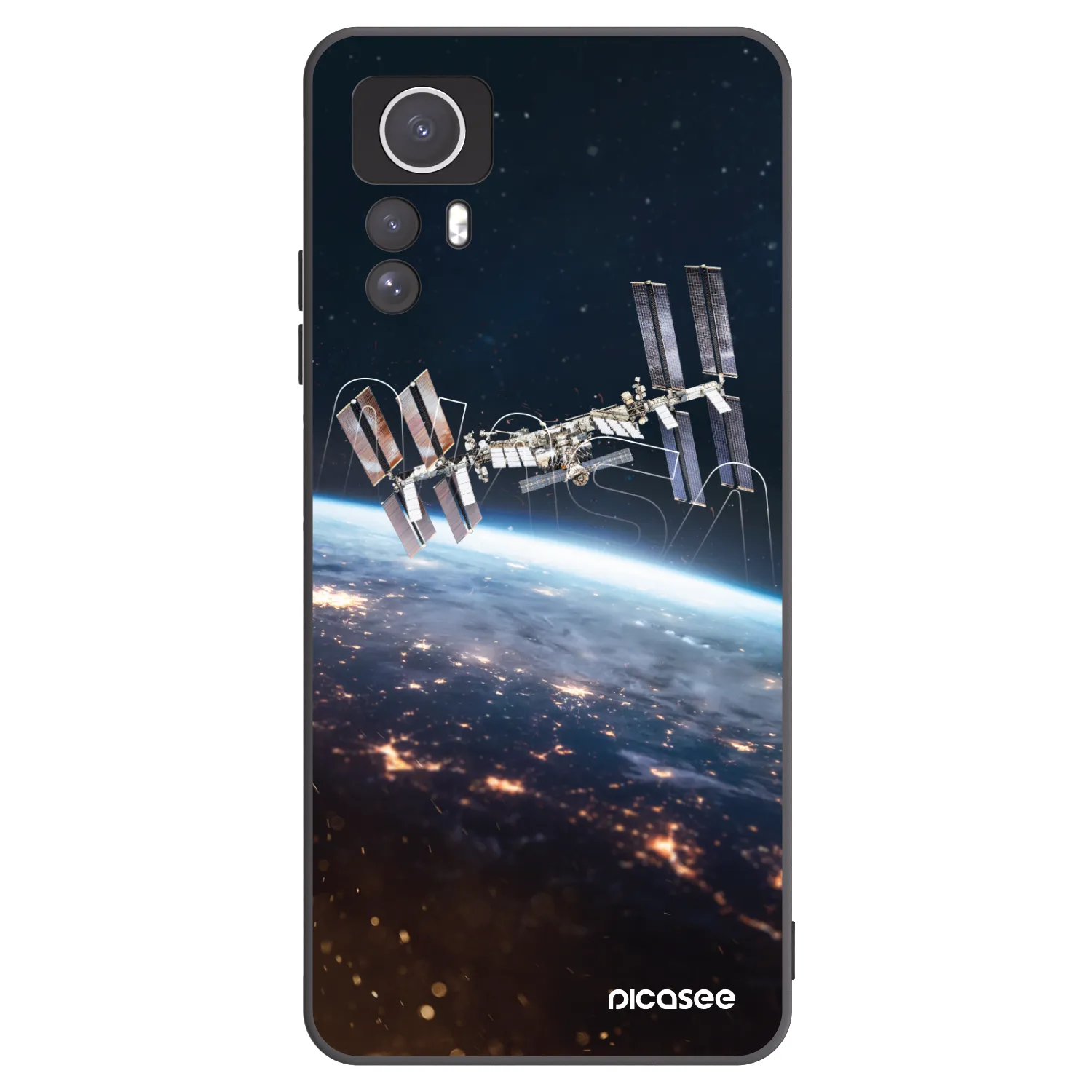 Picasee silikonowe czarne etui na Xiaomi Redmi Note 12S - Station