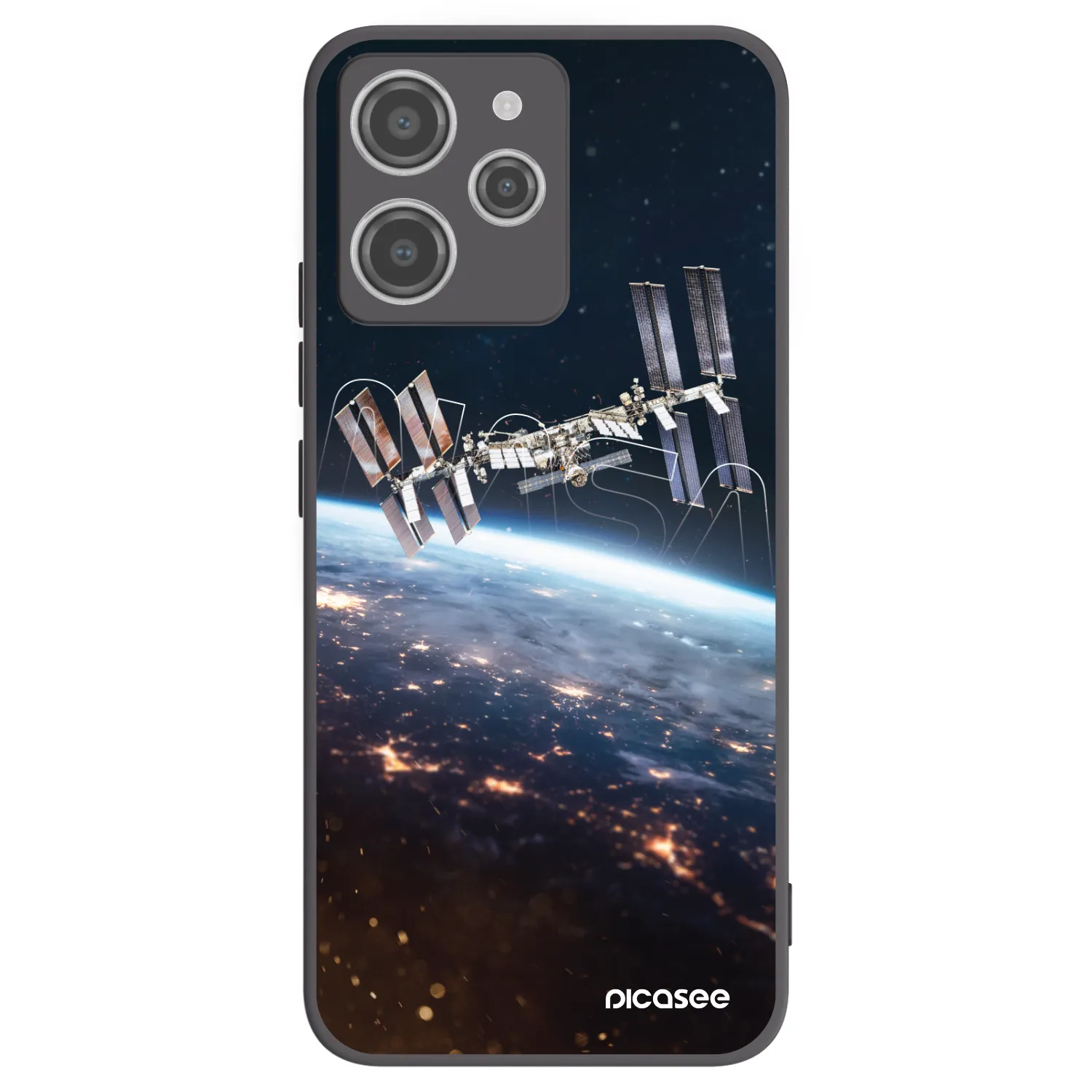 Picasee silikonowe czarne etui na Xiaomi Redmi 12 4G - Station