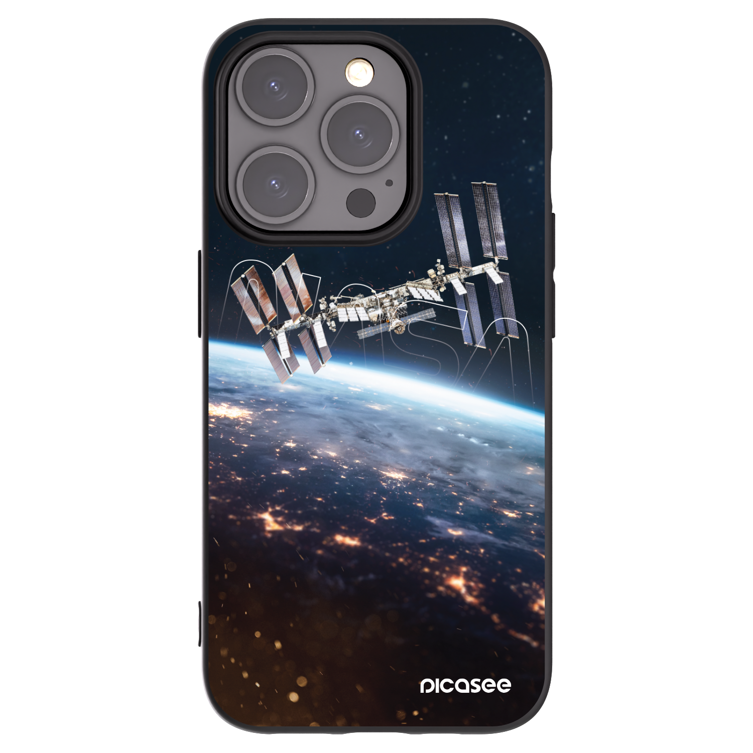 Picasee silikonowe czarne etui na Apple iPhone 15 Pro - Station