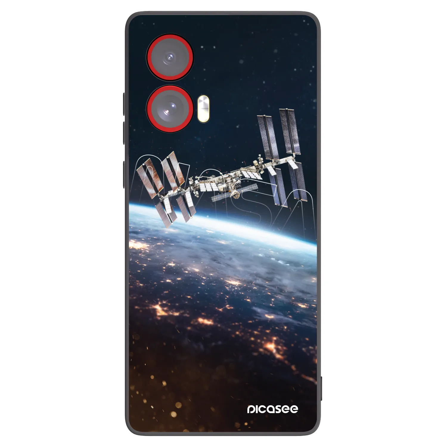 Picasee silikonowe czarne etui na Motorola Edge 50 Fusion - Station