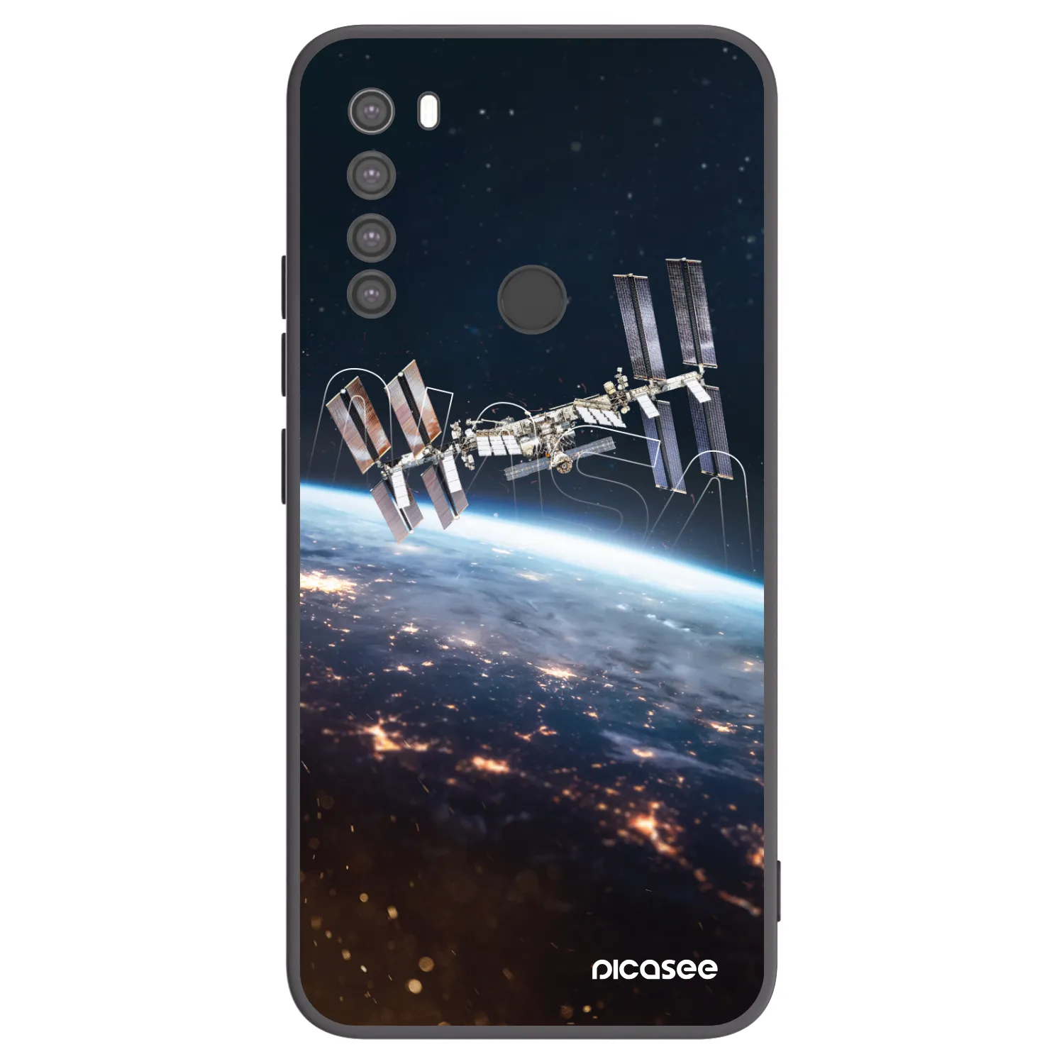 Picasee silikonowe czarne etui na Xiaomi Redmi Note 8 - Station