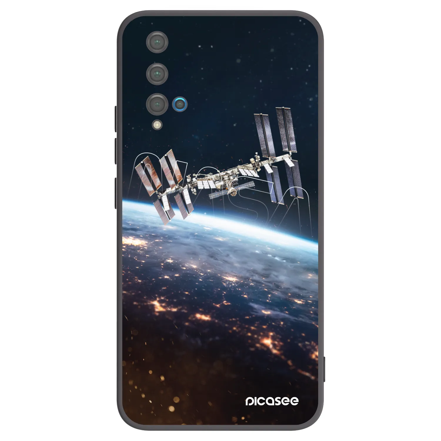 Picasee silikonowe czarne etui na Huawei Nova 5T - Station