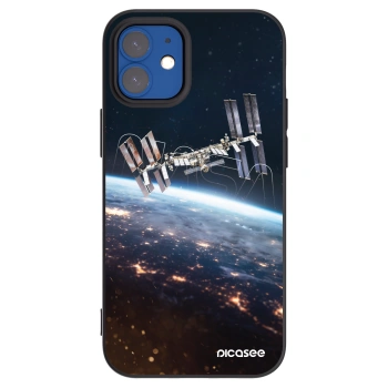 Picasee silikonowe czarne etui na Apple iPhone 12 mini - Station