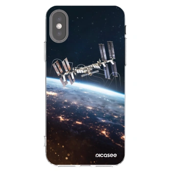 Picasee silikonowe przeźroczyste etui na Apple iPhone X/XS - Station