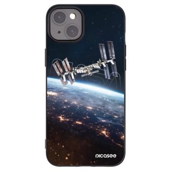 Picasee silikonowe czarne etui na Apple iPhone 15 Plus - Station