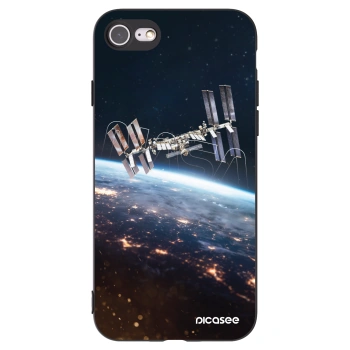 Picasee silikonowe czarne etui na Apple iPhone 7 - Station