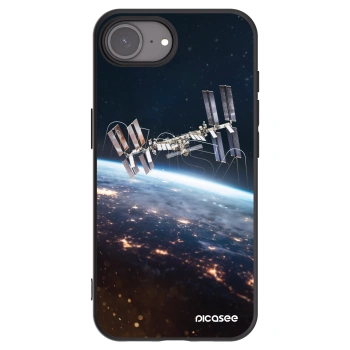 Picasee silikonowe czarne etui na Apple iPhone 16e - Station