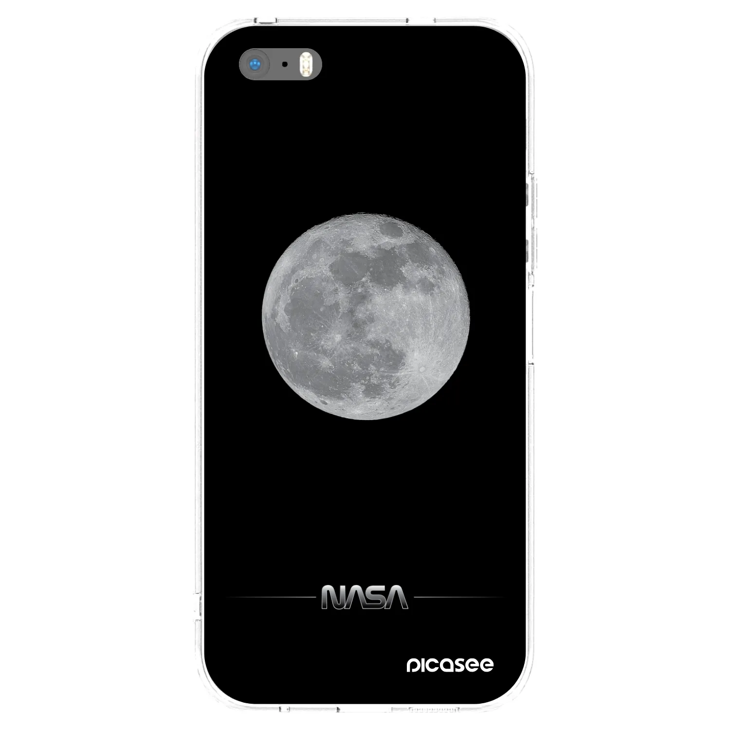 Picasee silikonowe przeźroczyste etui na Apple iPhone 5/5S/SE - Moon Minimal