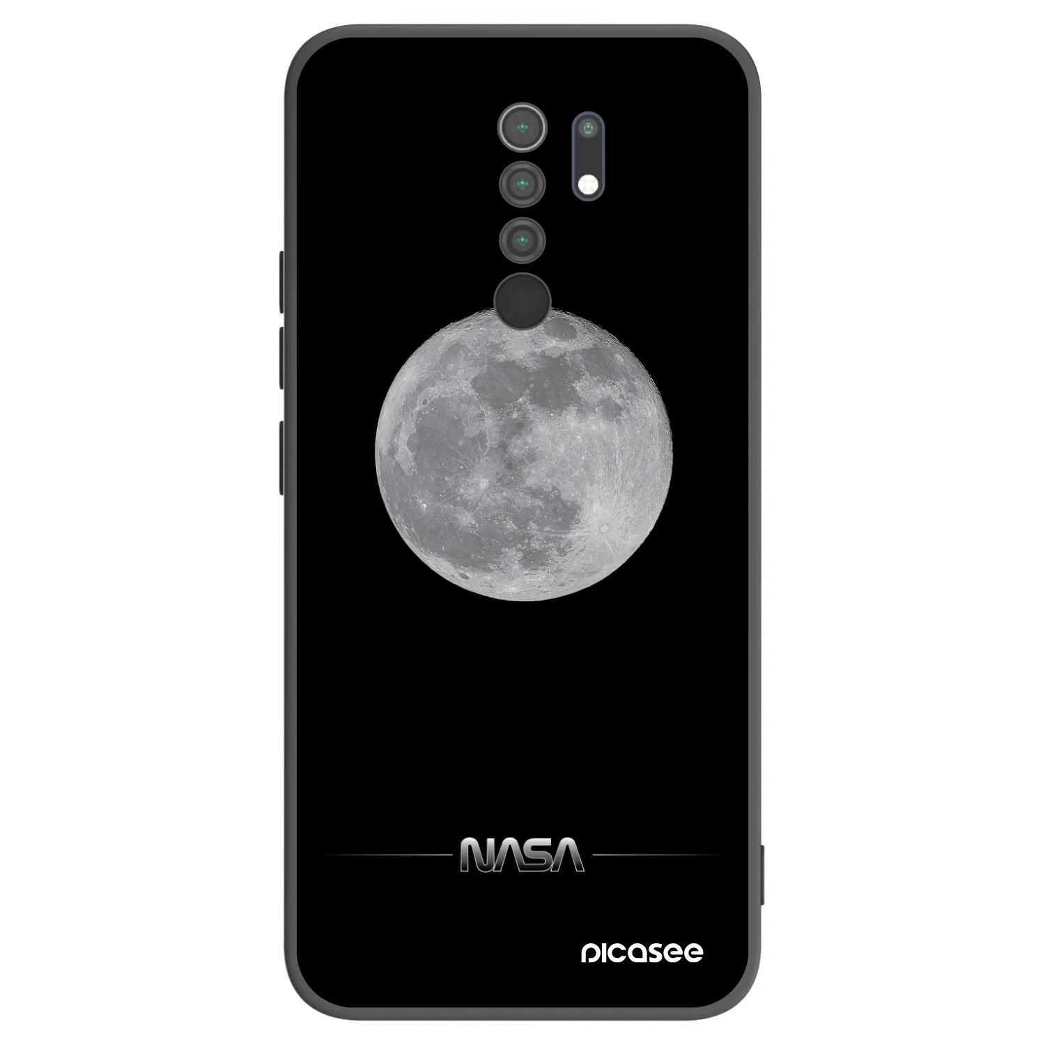 Picasee silikonowe czarne etui na Xiaomi Redmi 9 - Moon Minimal