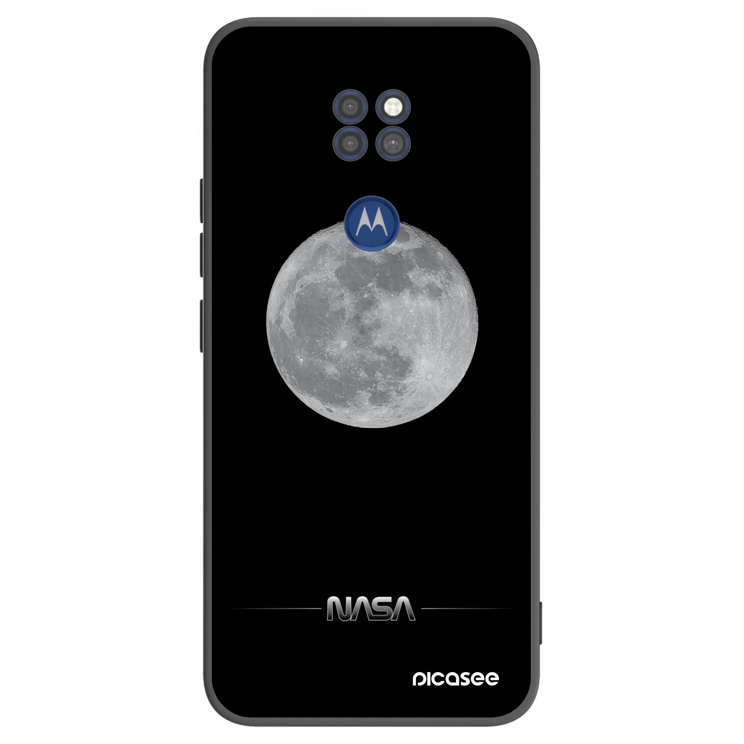 Picasee silikonowe czarne etui na Motorola Moto G9 Play - Moon Minimal