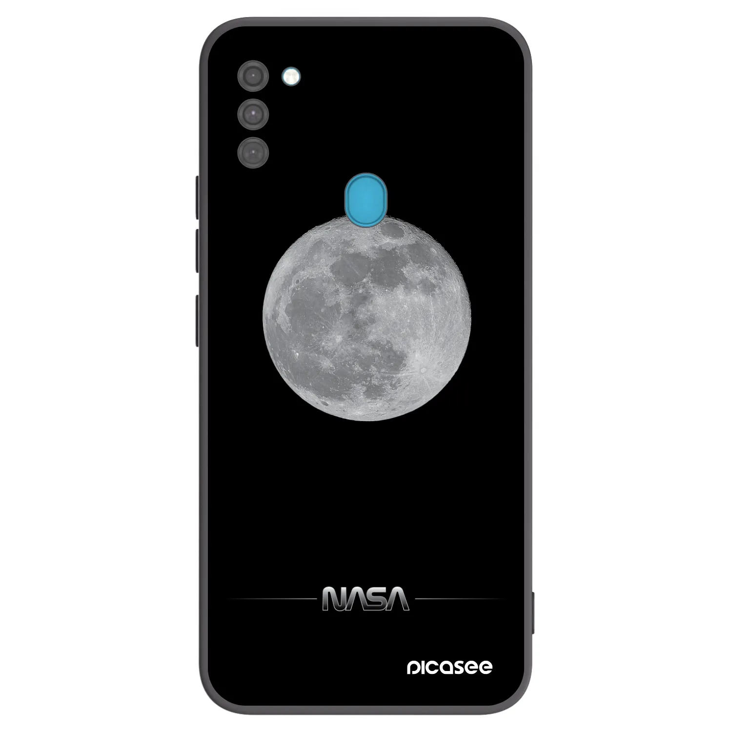 Picasee silikonowe czarne etui na Samsung Galaxy M11 - Moon Minimal