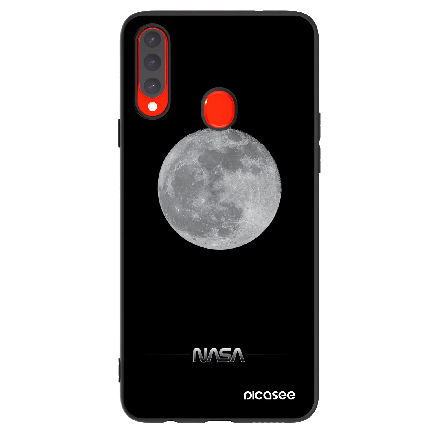 Picasee silikonowe czarne etui na Samsung Galaxy A20s - Moon Minimal