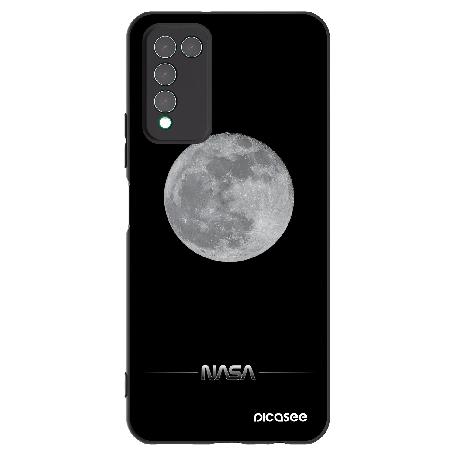 Picasee silikonowe czarne etui na Honor 10X Lite - Moon Minimal