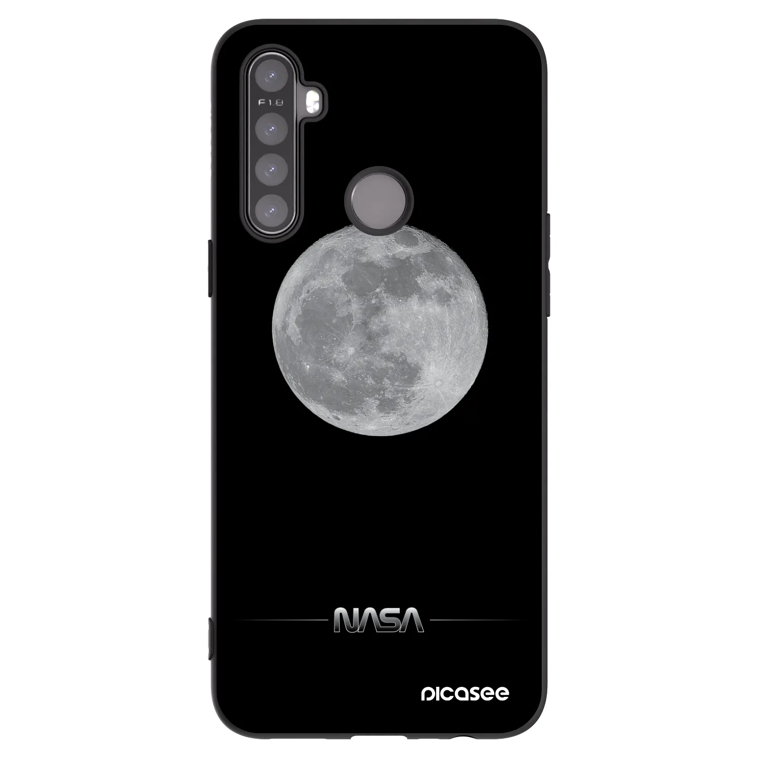Picasee silikonowe czarne etui na Realme 6i - Moon Minimal