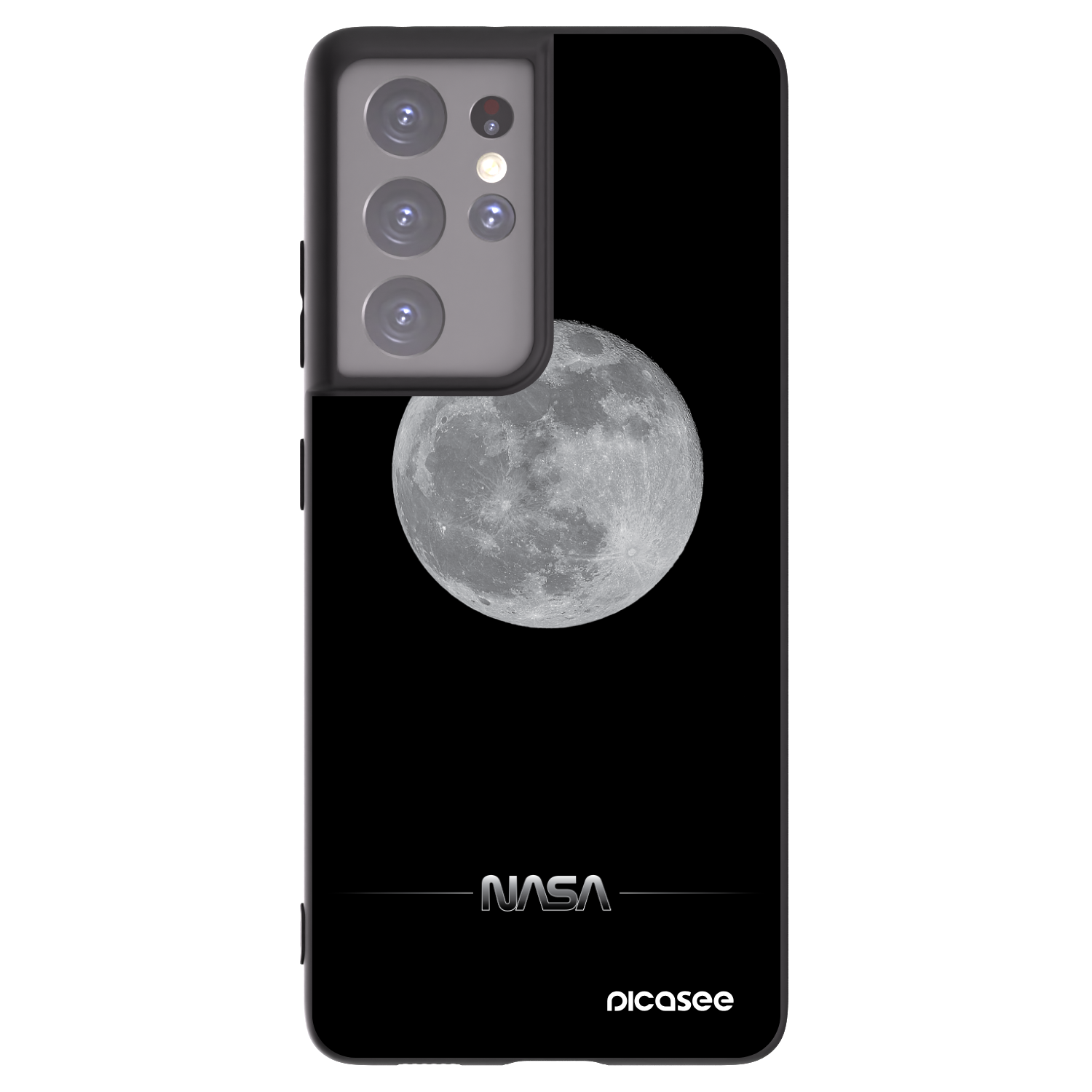 Picasee silikonowe czarne etui na Samsung Galaxy S21 Ultra 5G G998B - Moon Minimal