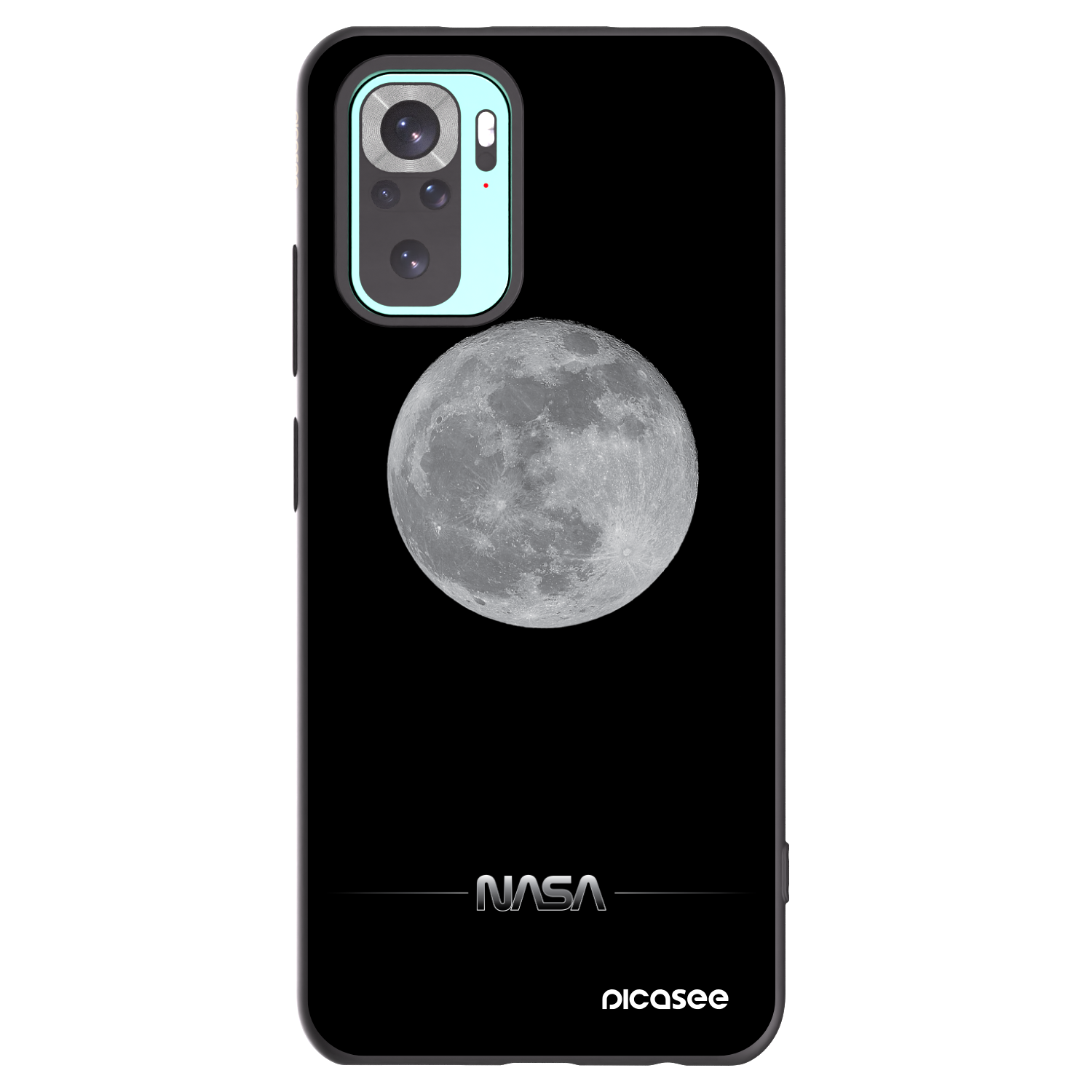 Picasee silikonowe czarne etui na Xiaomi Redmi Note 10 Pro - Moon Minimal